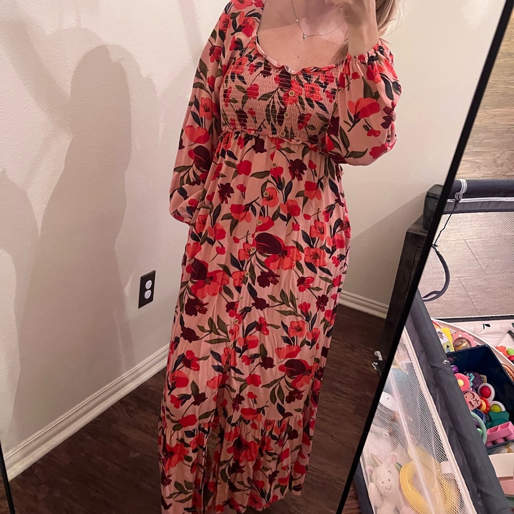 SOLD Floral Long Sleeve Maxi Dress
